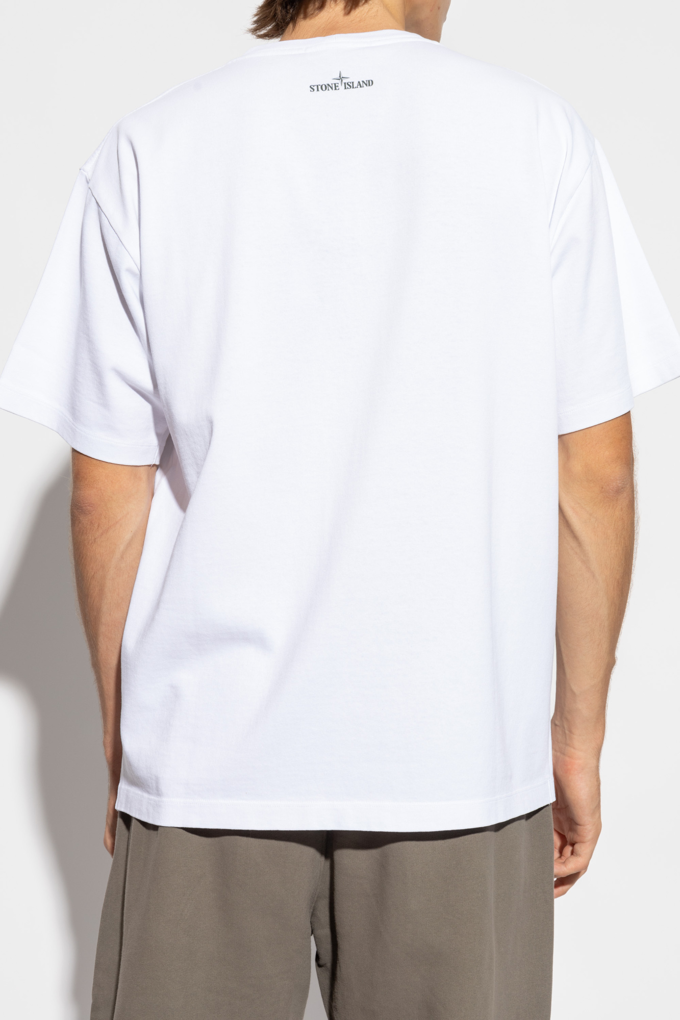 Tシャツ・カットソー STONE  LOGO COTTON T-SHIRT Stone Island Logo Men's T-Shirt Black 81152NS92-V0029